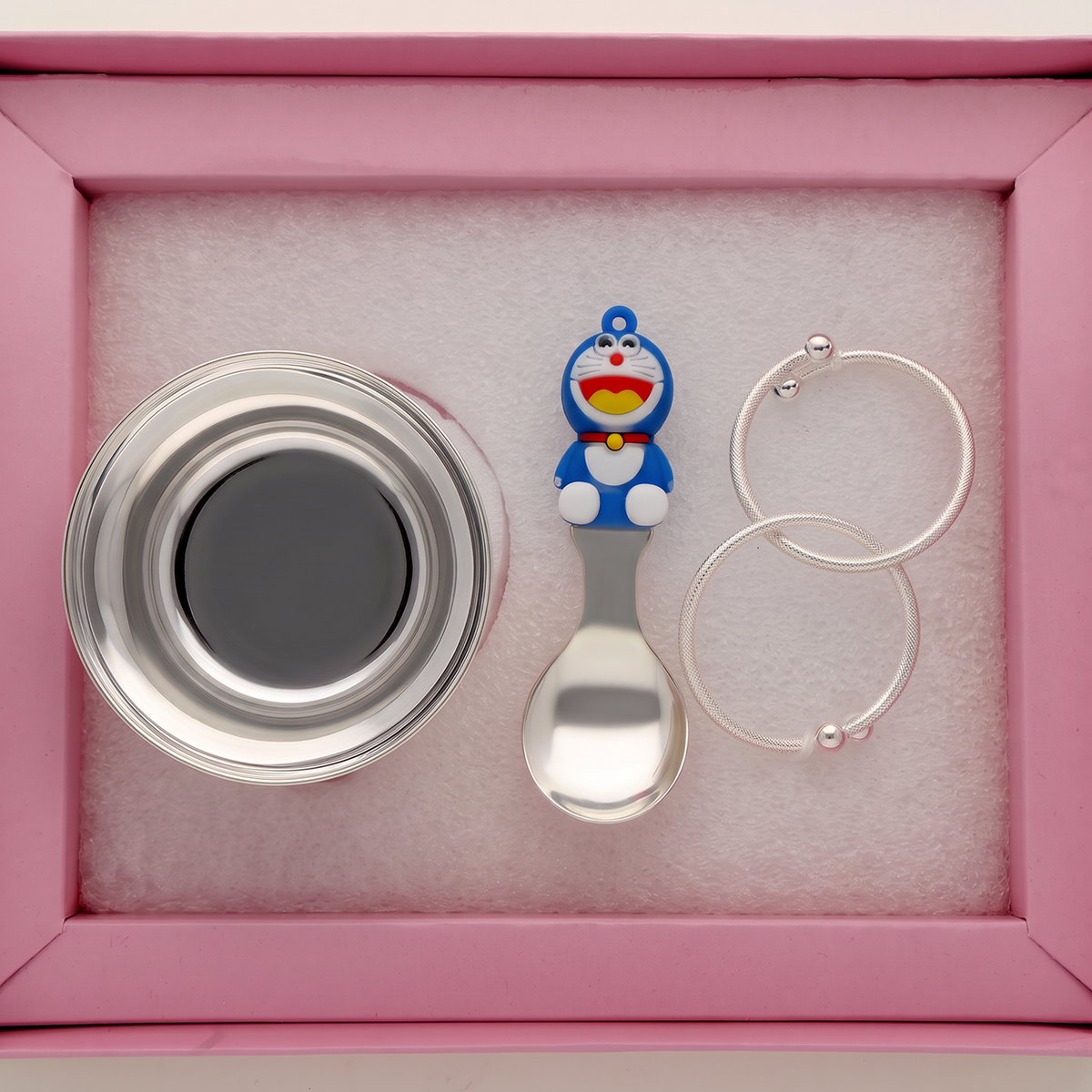 Cartoon Accent Baby Bowl, Spoon and Bangle Set