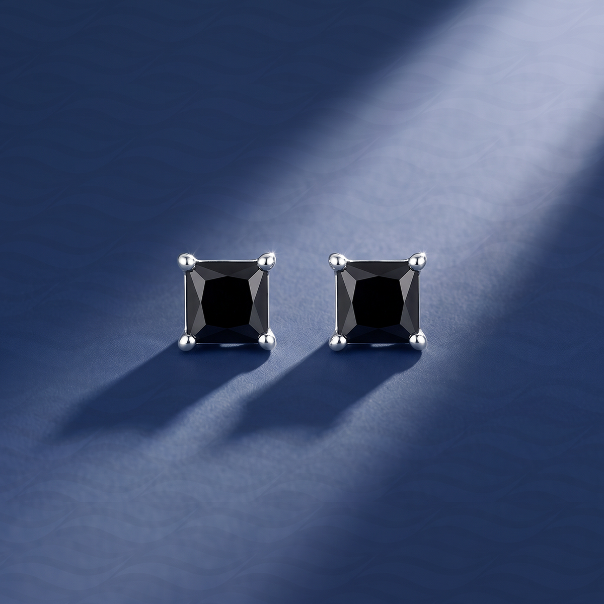 Black Princess Solitaire Stud Earrings