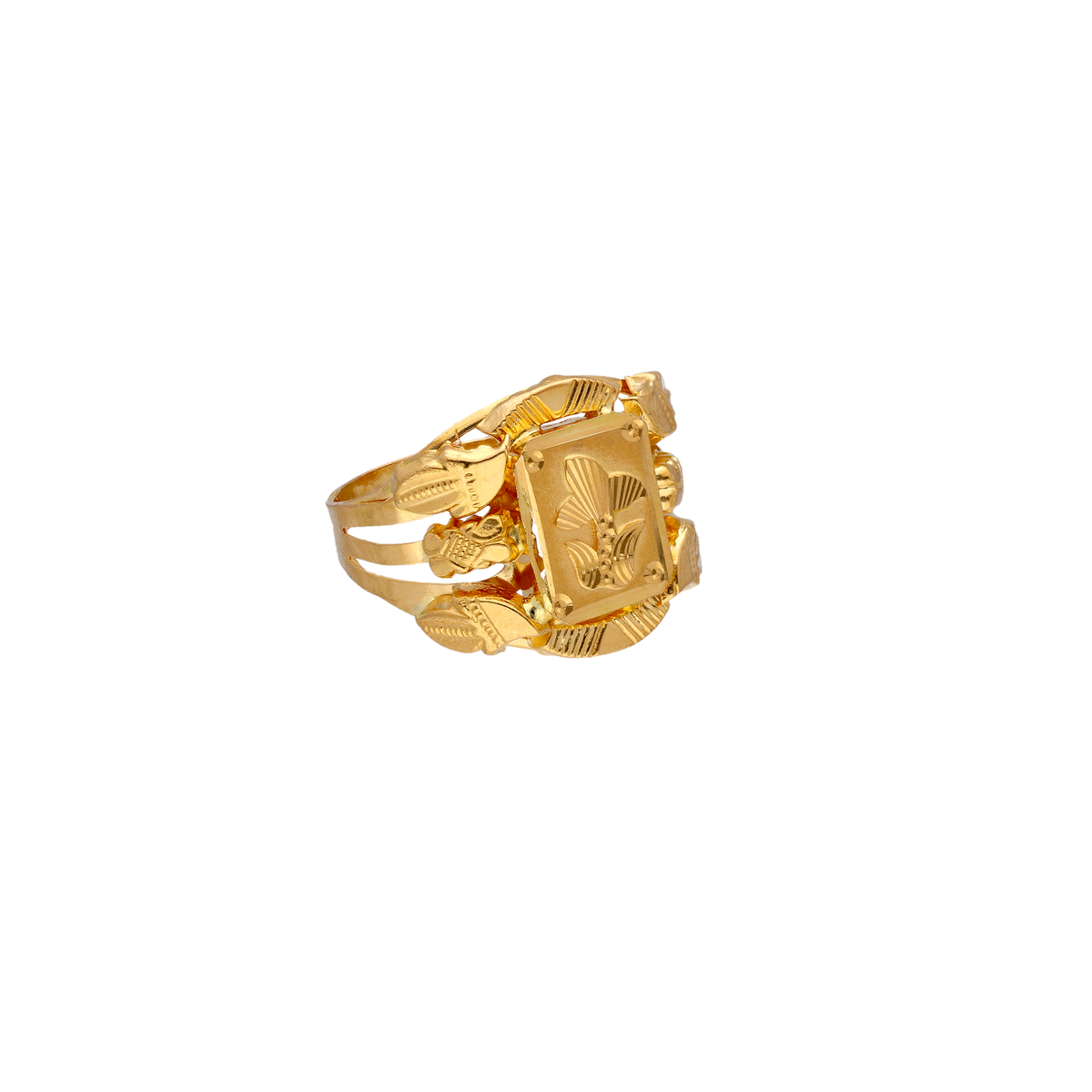 Sculpted Gold Ring with Split Shoulders