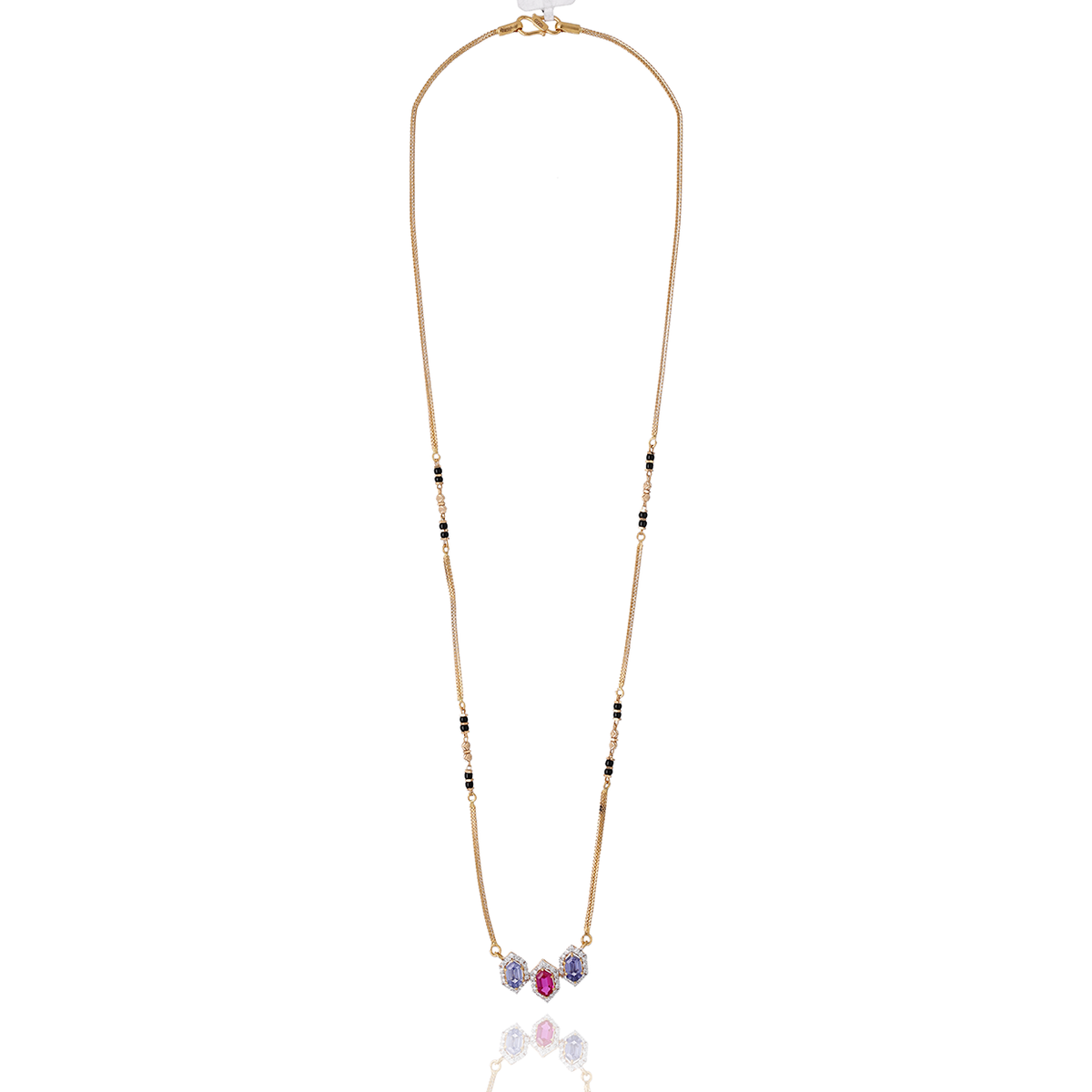 Delicate Gold Mangalsutra with Pastel Drops