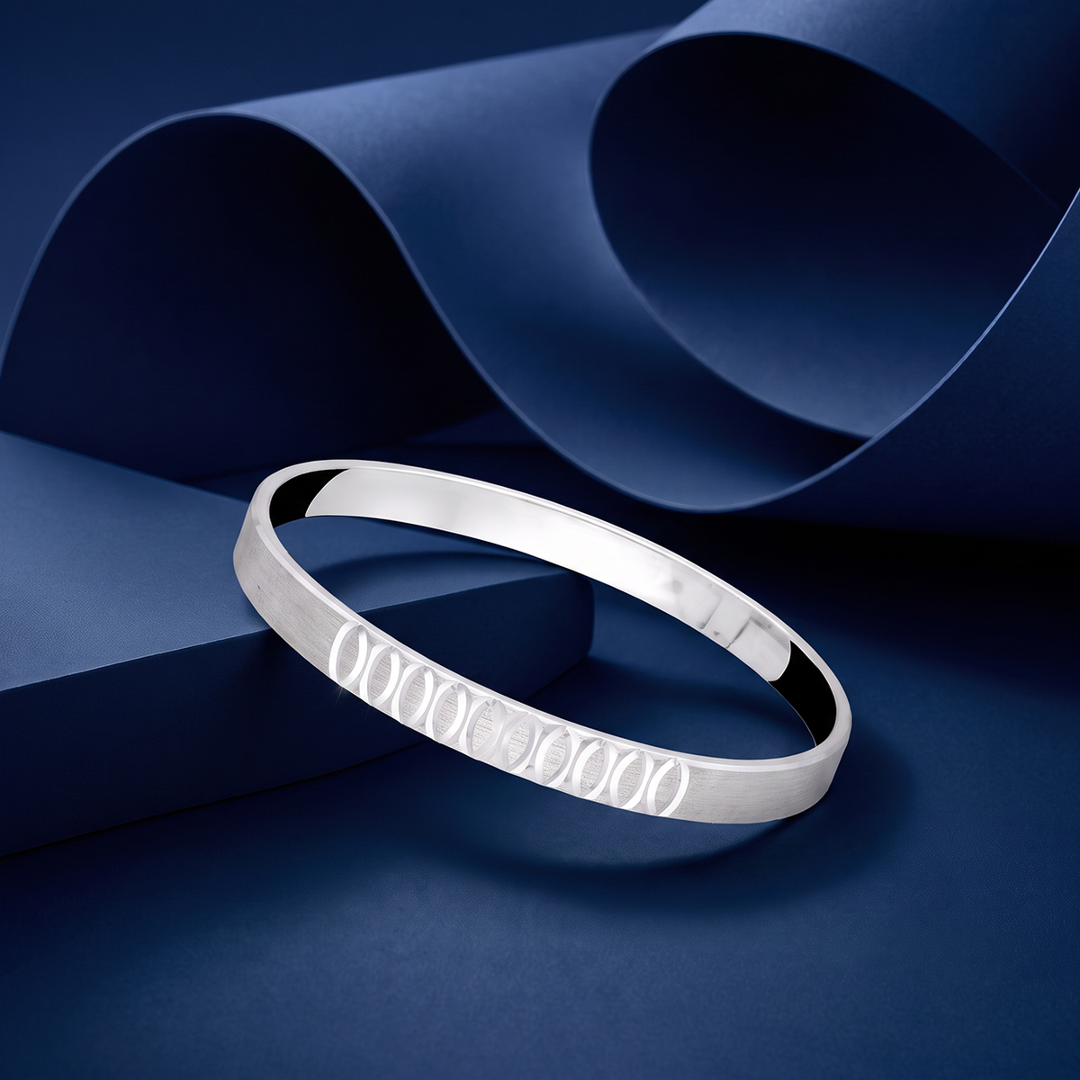 Silver Leaf Cutwork Kada