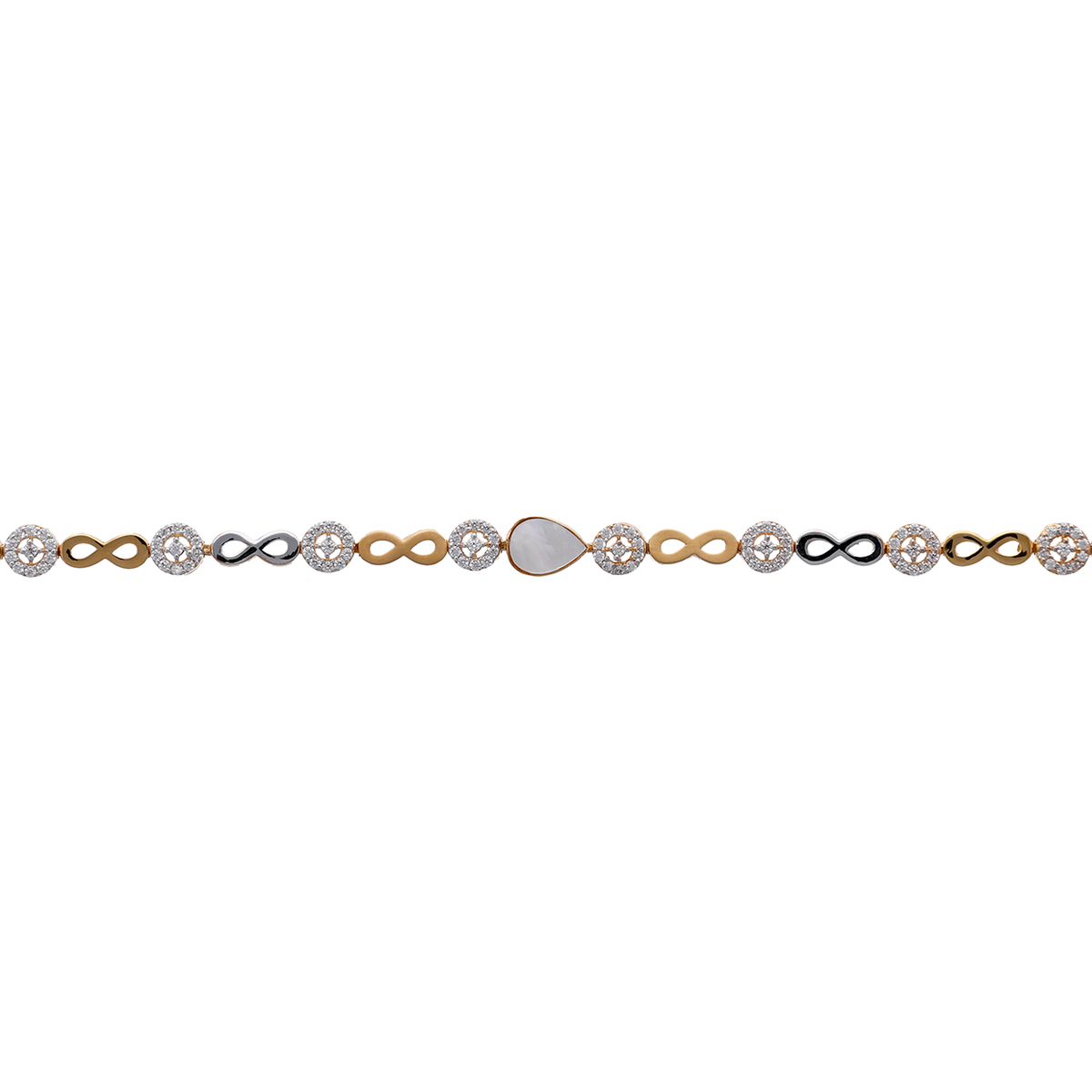 Two-Tone Bracelet with Graduated Circular Motifs