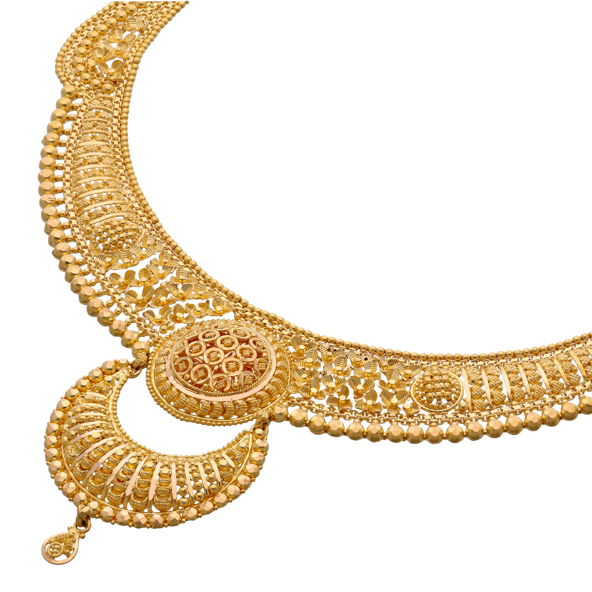 Graceful Gold Choker with Central Drop