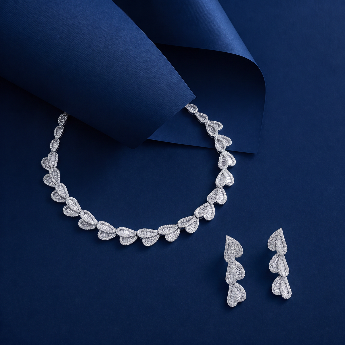 Leaf Cascade Necklace Set
