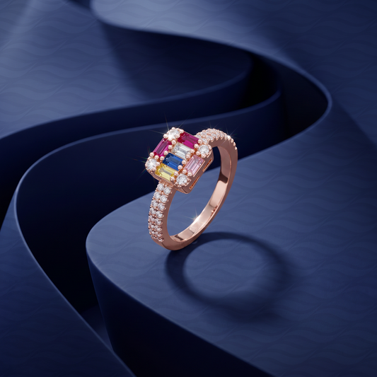 Rangoli Halo Ring