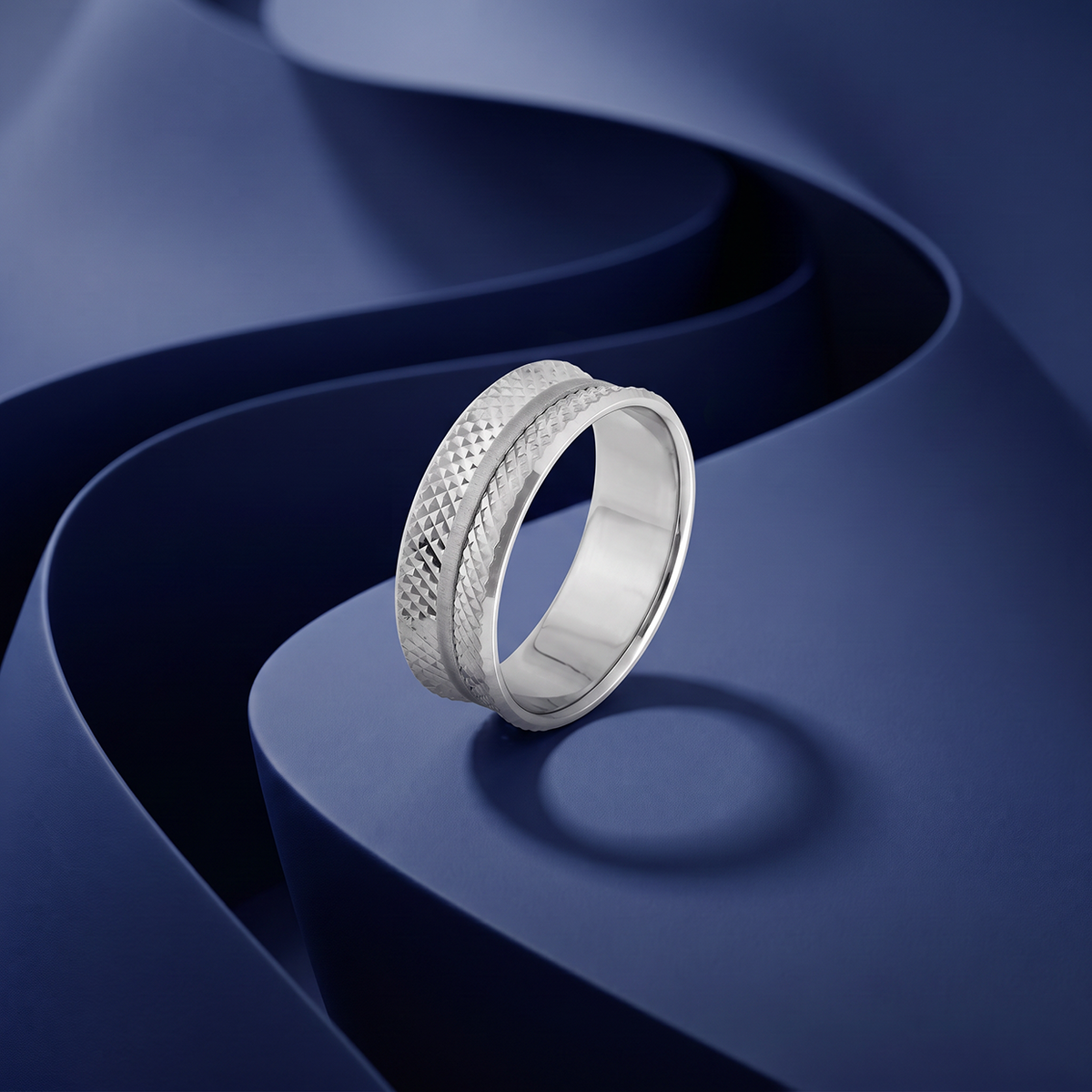 Diamond-Cut Dual Texture Band