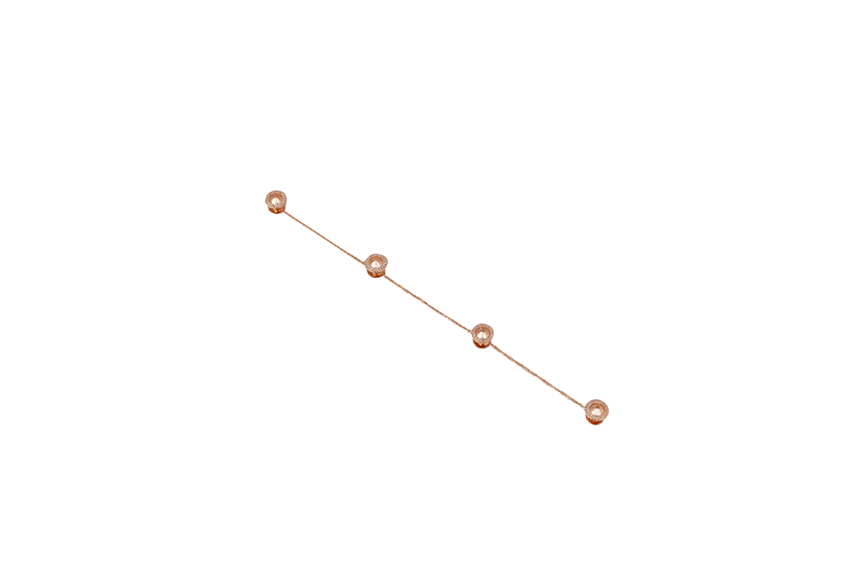 Rose Gold Halo Station Bracelet