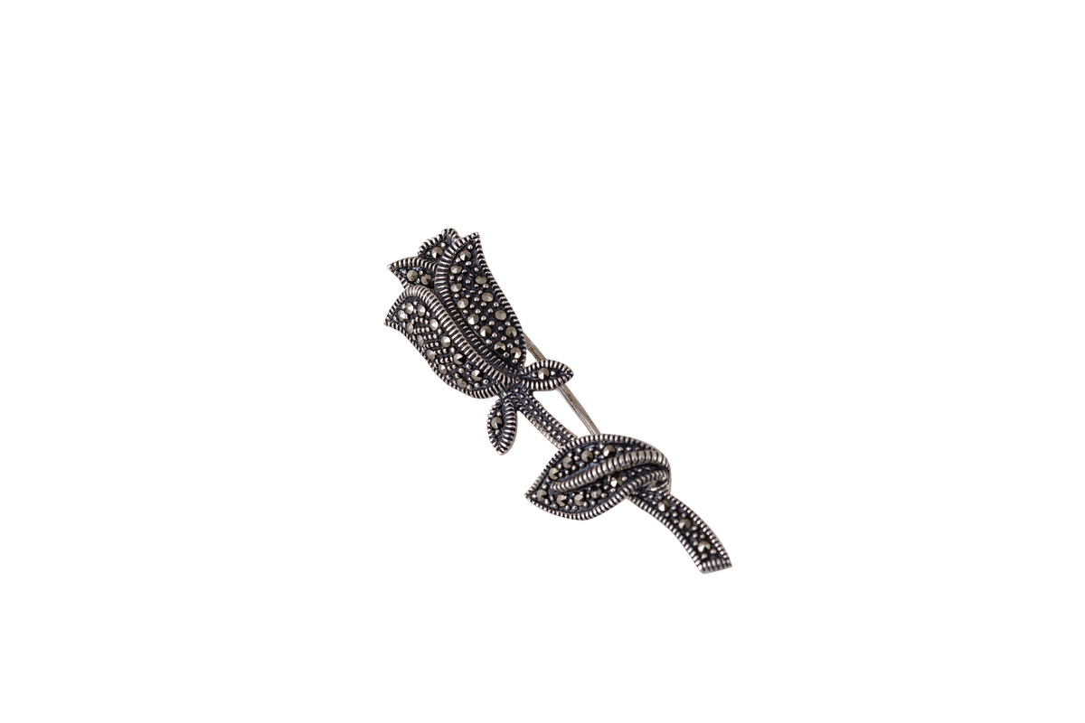Marcasite Rose Brooch