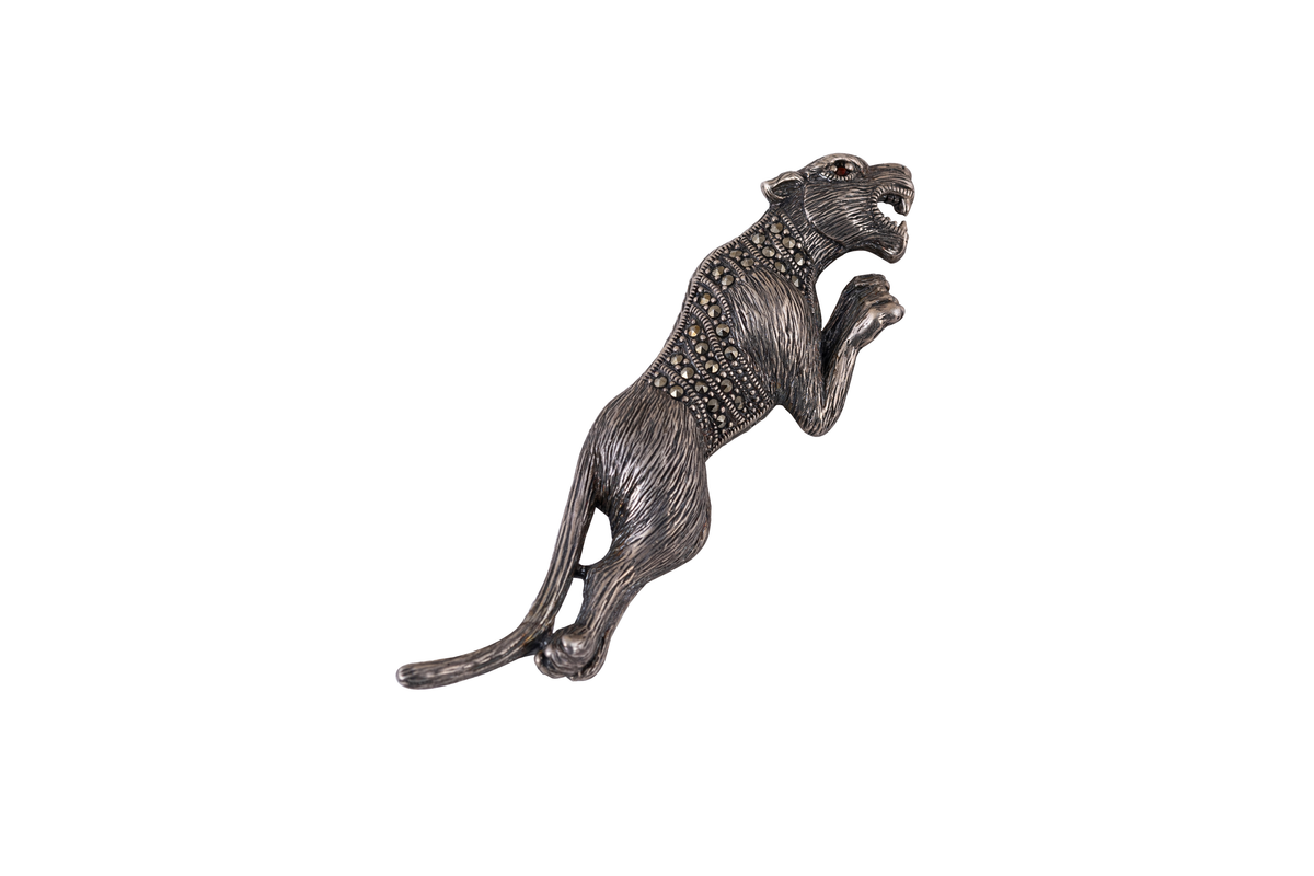 Marcasite Panther Brooch