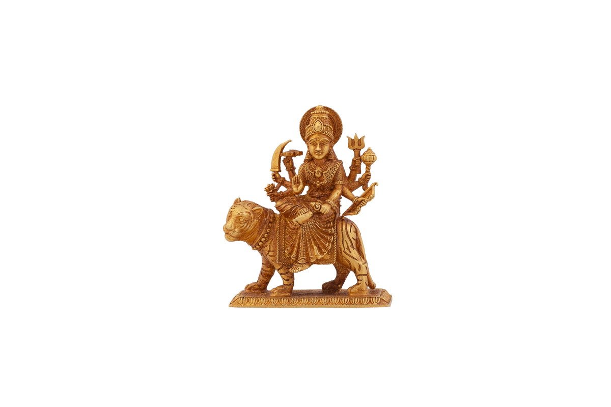 Golden Durga Maa on Tiger Idol