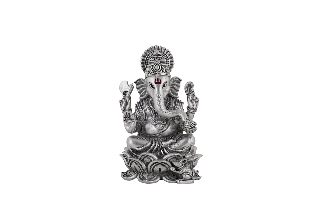 Antique Silver Ganpati Idol