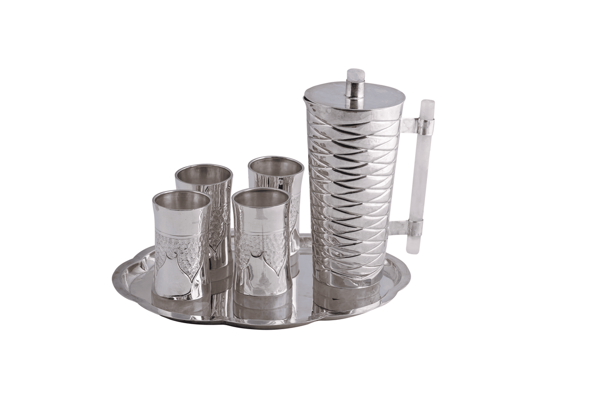 Traditional Silver Pooja Thali Set
