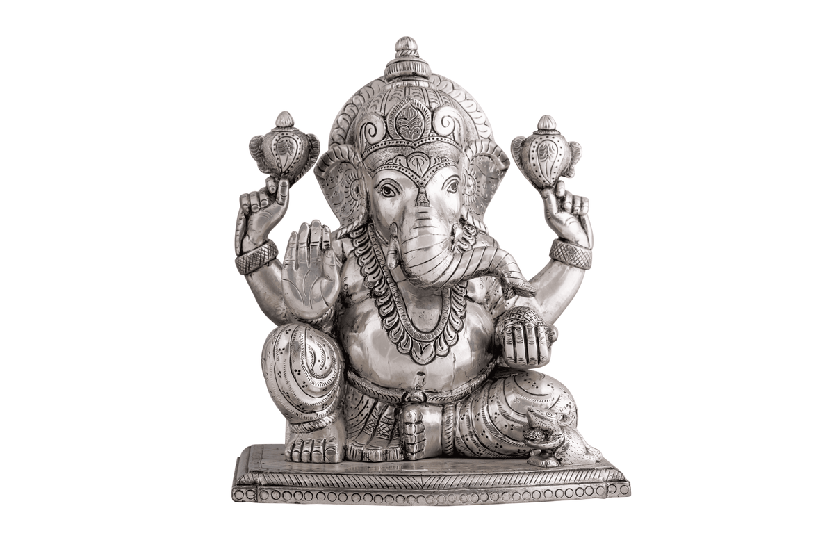 Antique Silver Ganpati Showpiece