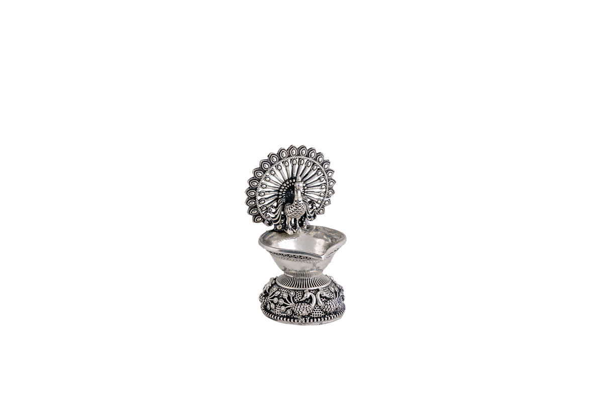 Antique Silver Niranjan Diya