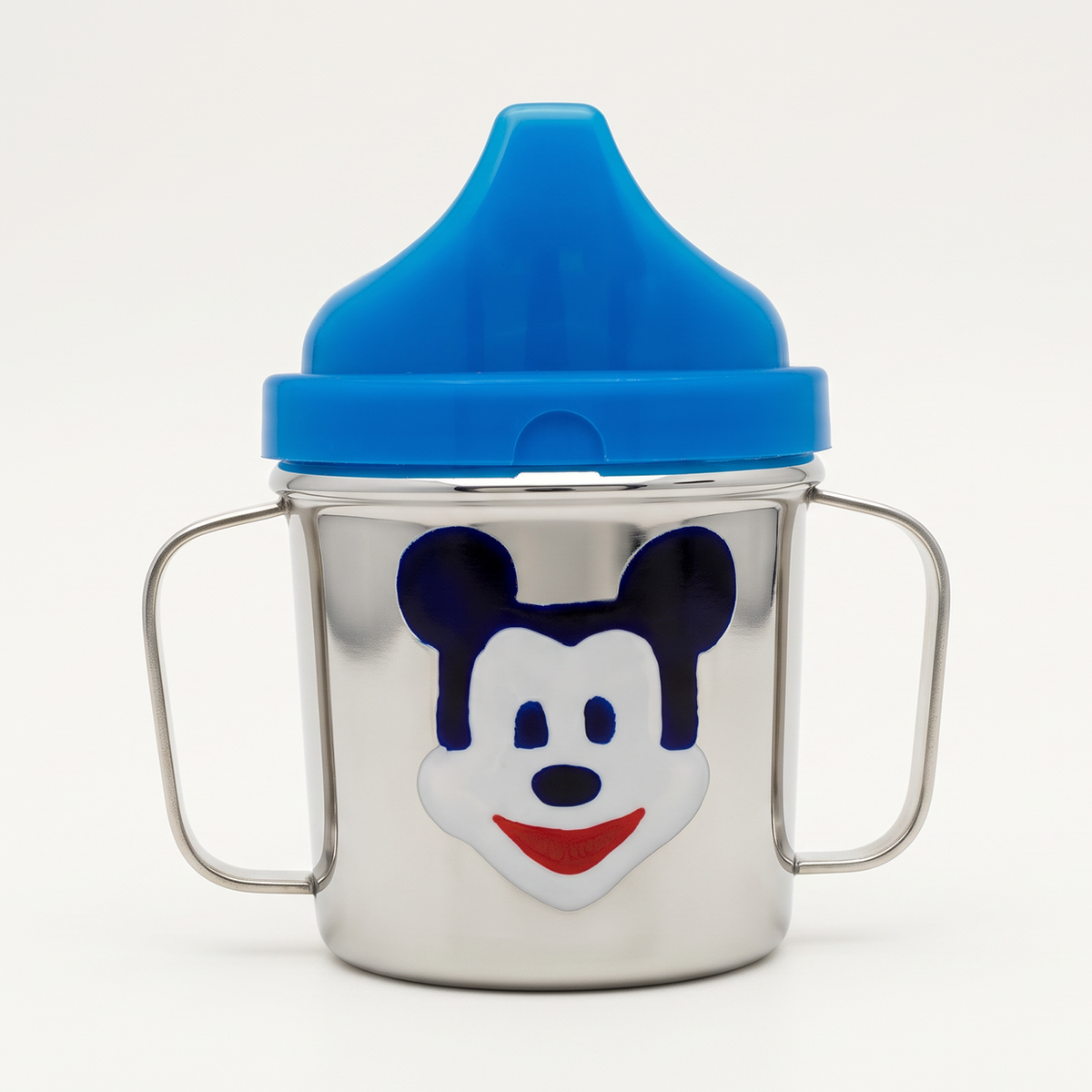 Blue Spout Double-Handle Cartoon Baby Cup