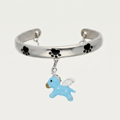 Paw Print Winged Pony Charm Baby Kada