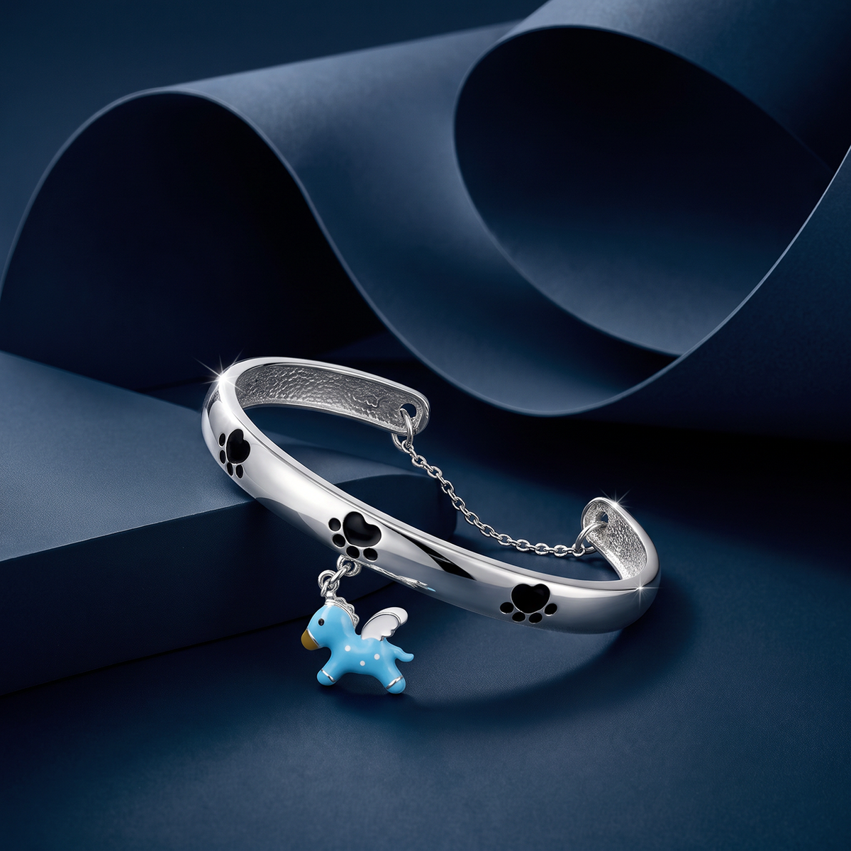 Paw Print Winged Pony Charm Baby Kada