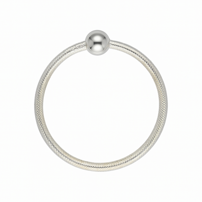 Textured Twin-Line Ball Silver-Tone Baby Kada