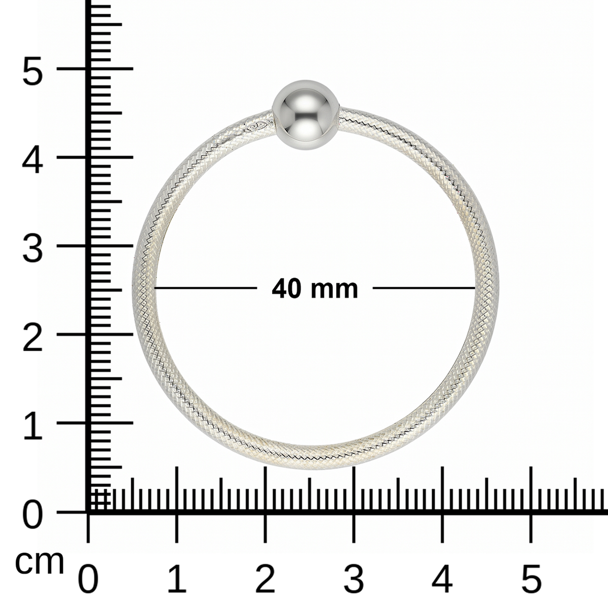 Textured Twin-Line Ball Silver-Tone Baby Kada