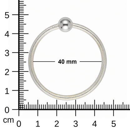 Textured Twin-Line Ball Silver-Tone Baby Kada
