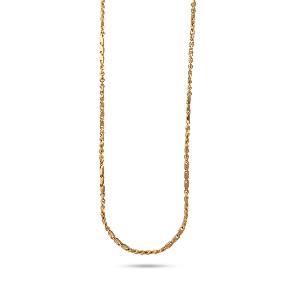 Bold Yellow-Gold Textured Link Chain