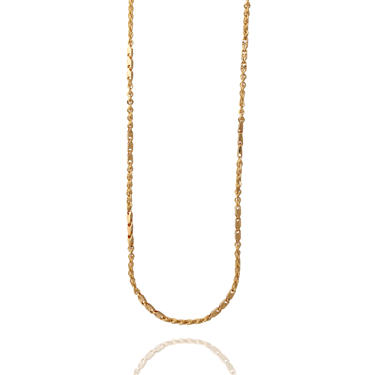 Bold Yellow-Gold Textured Link Chain
