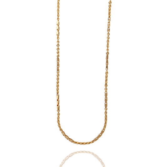 Bold Yellow-Gold Textured Link Chain