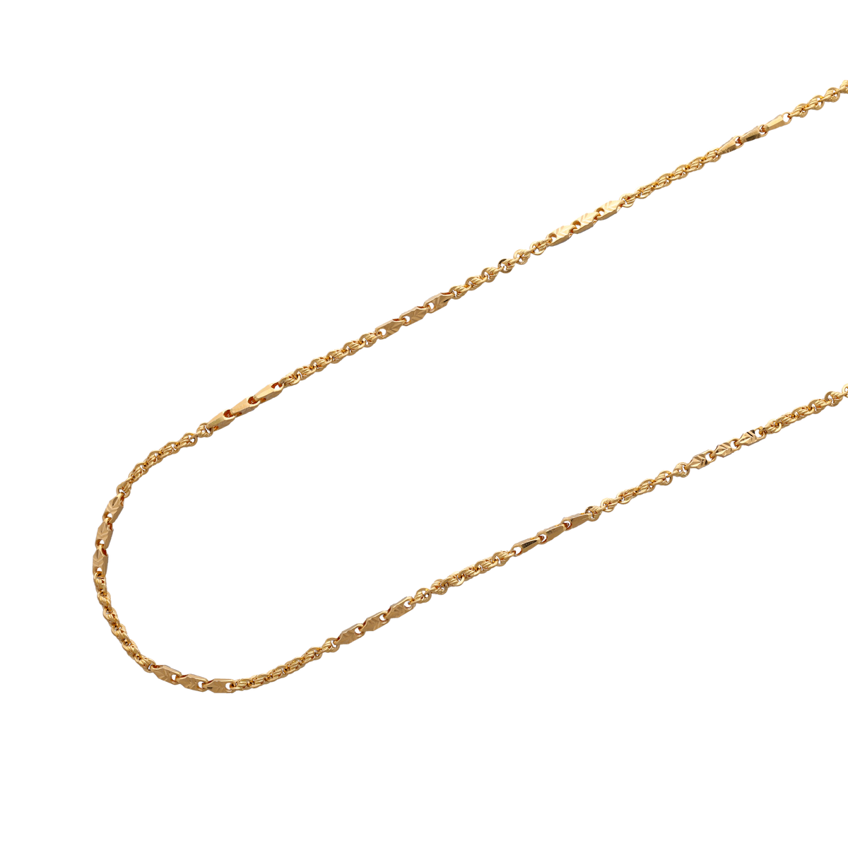 Bold Yellow-Gold Textured Link Chain