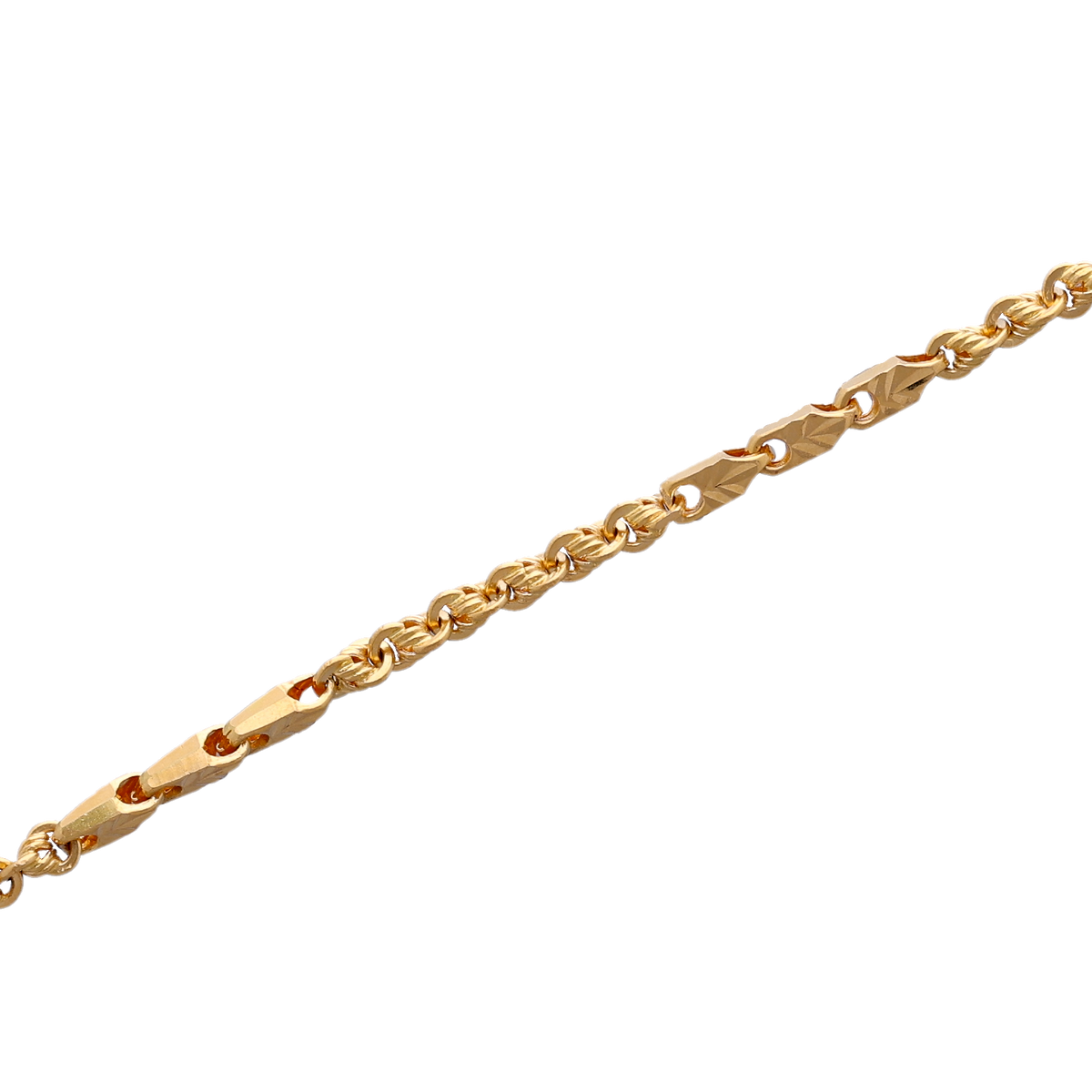 Bold Yellow-Gold Textured Link Chain