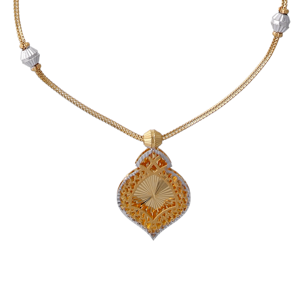 Fine Gold Chain with Leaf-Shaped Pendant