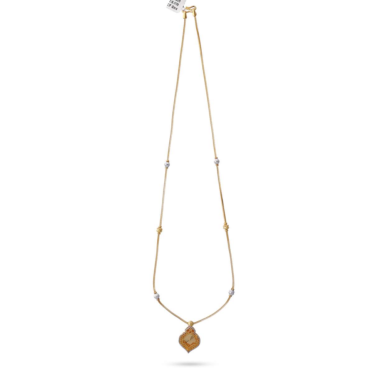 Fine Gold Chain with Leaf-Shaped Pendant