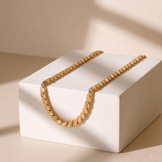 Classic Gold Chain with Interlocking Links