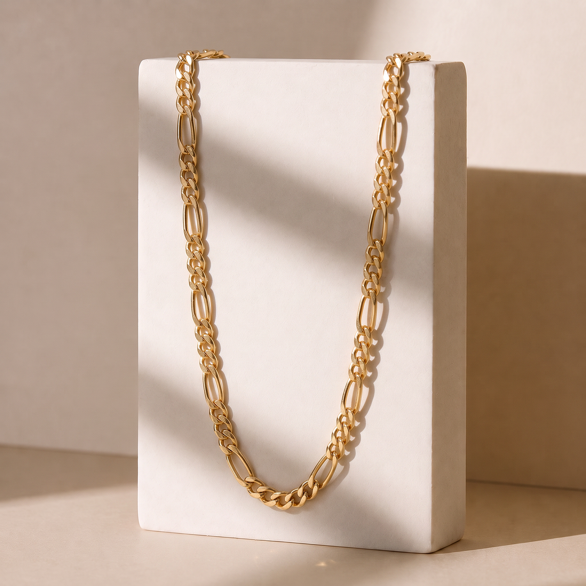 Gold Chain with Elongated Interlocking Links