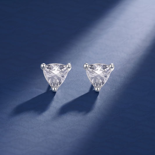 Trillion Solitaire Stud Earrings