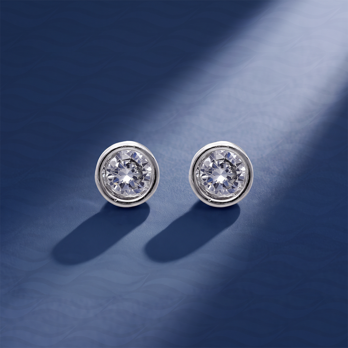 Round Solitaire Bezel Stud Earrings