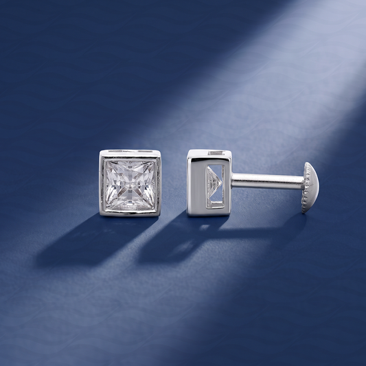 Princess Solitaire Stud Earrings