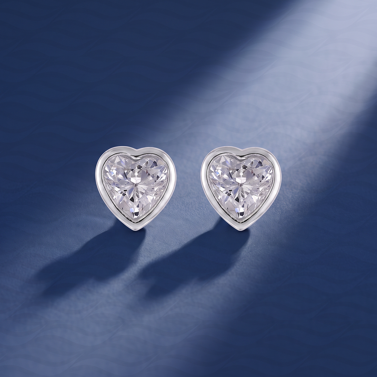 Heart Solitaire Stud Earrings