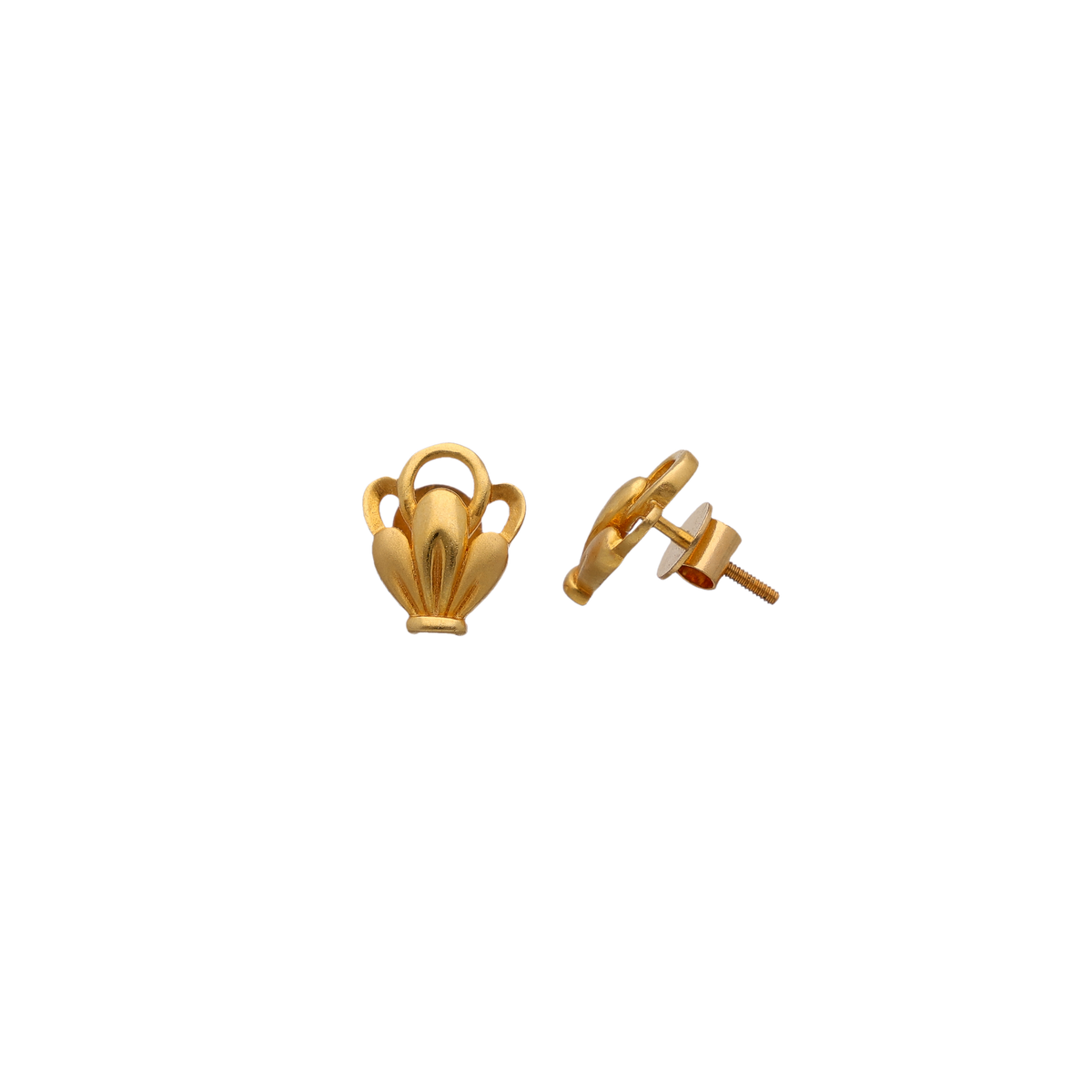 Sculptural Floral Gold Stud Earrings