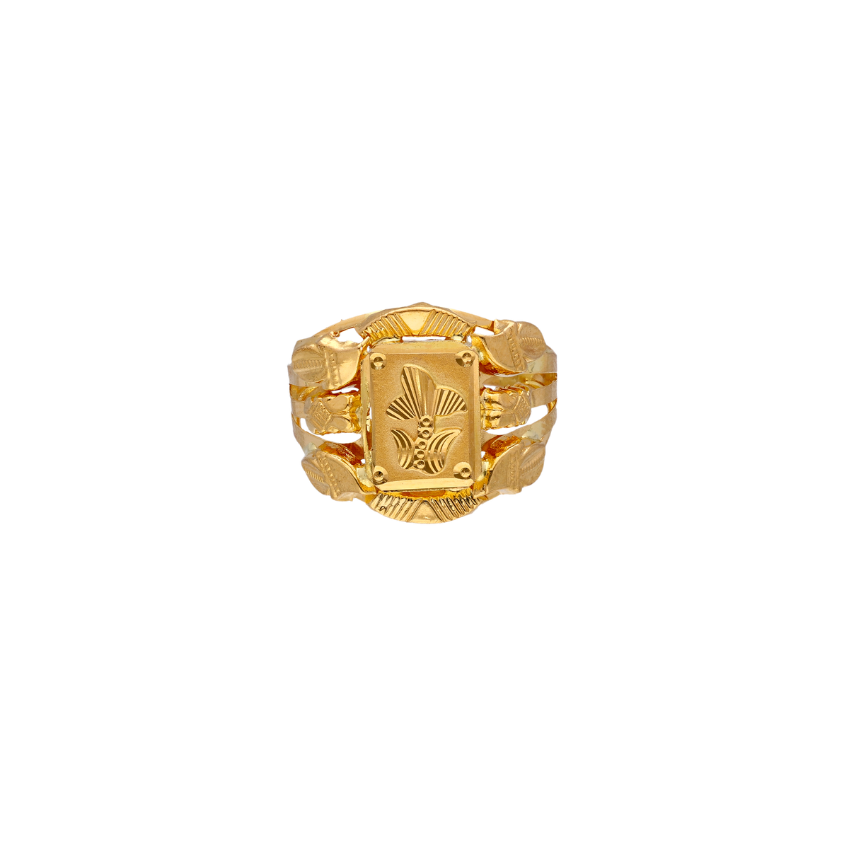 Sculpted Gold Ring with Split Shoulders