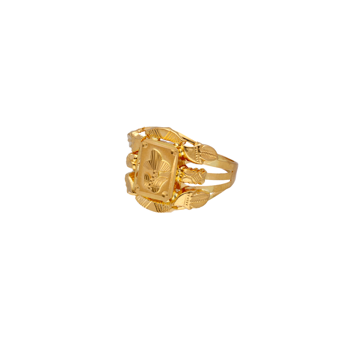 Sculpted Gold Ring with Split Shoulders