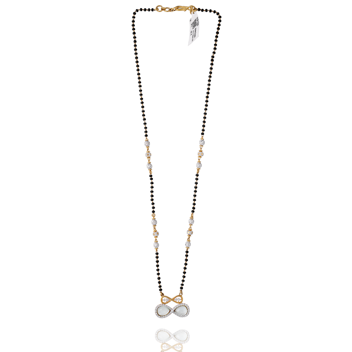 Black-Beaded Mangalsutra with Twin-Circle Pendant