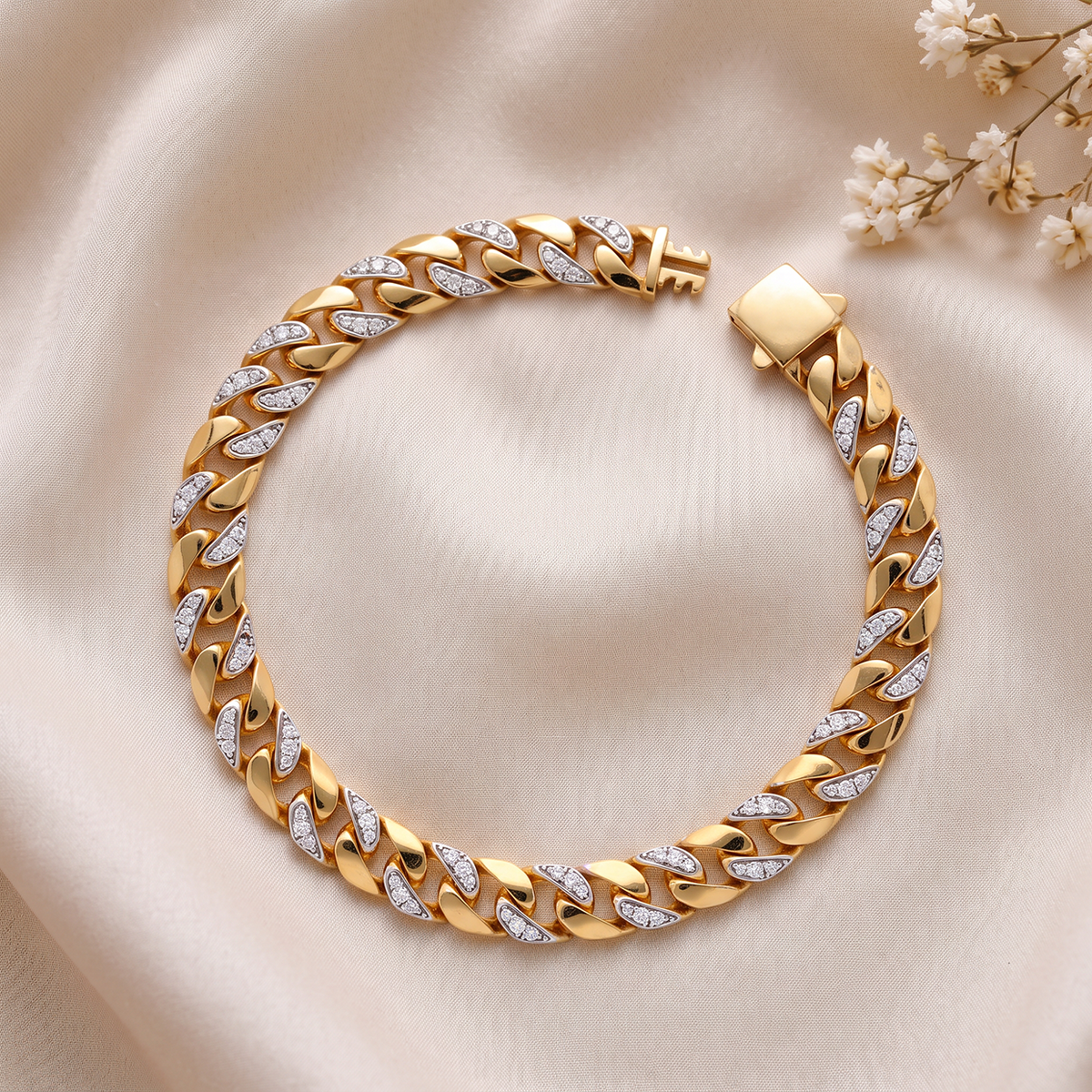 Diamond Leaf Link Bracelet