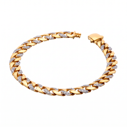 Diamond Leaf Link Bracelet