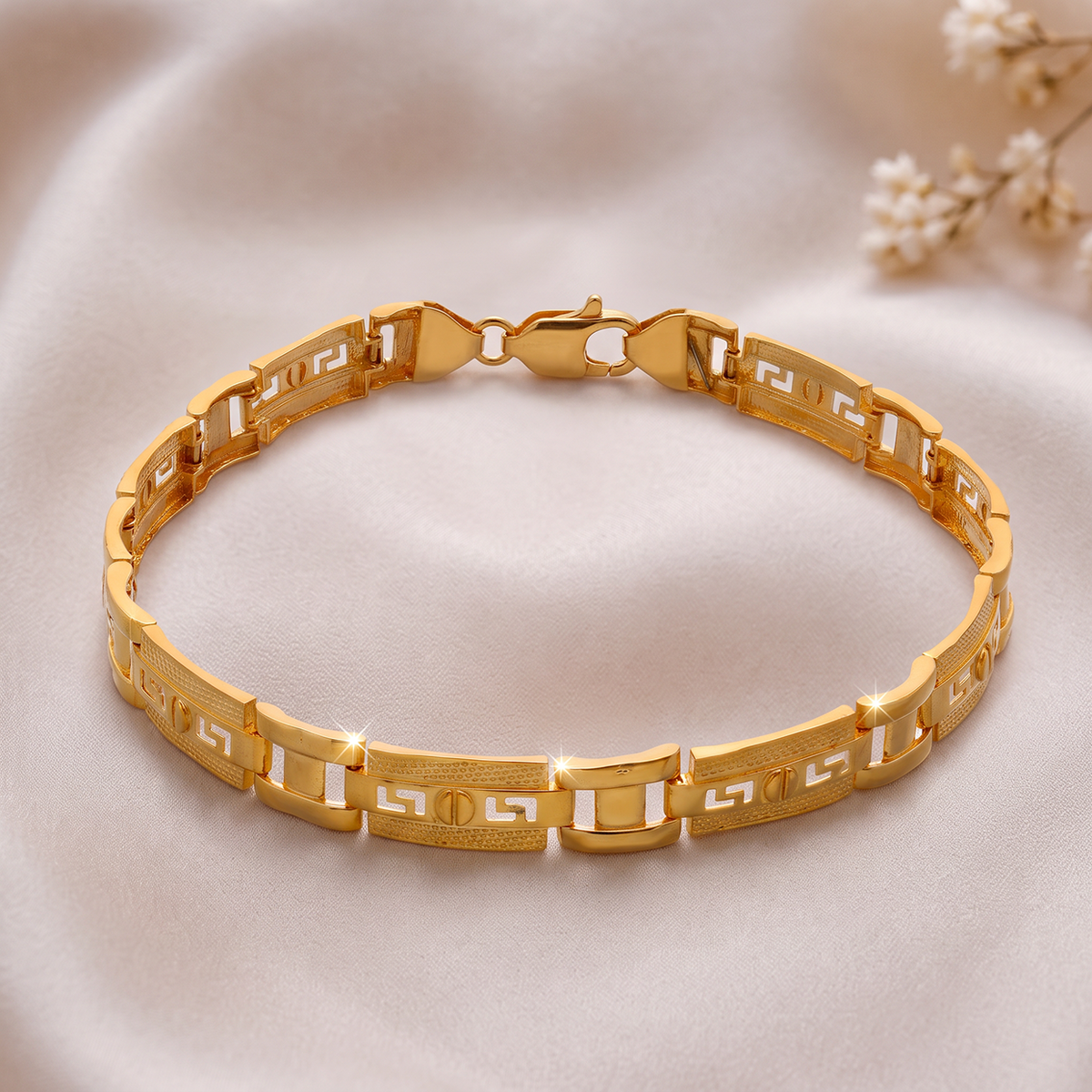 Geometric Panel Gold Bracelet