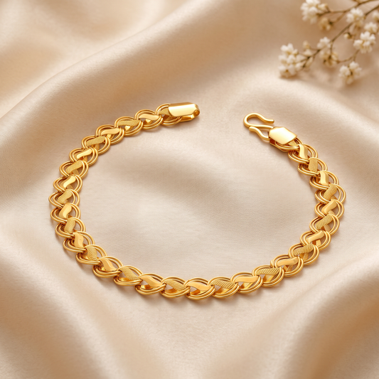 Double Loop Gold Bracelet