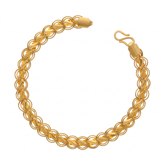 Double Loop Gold Bracelet