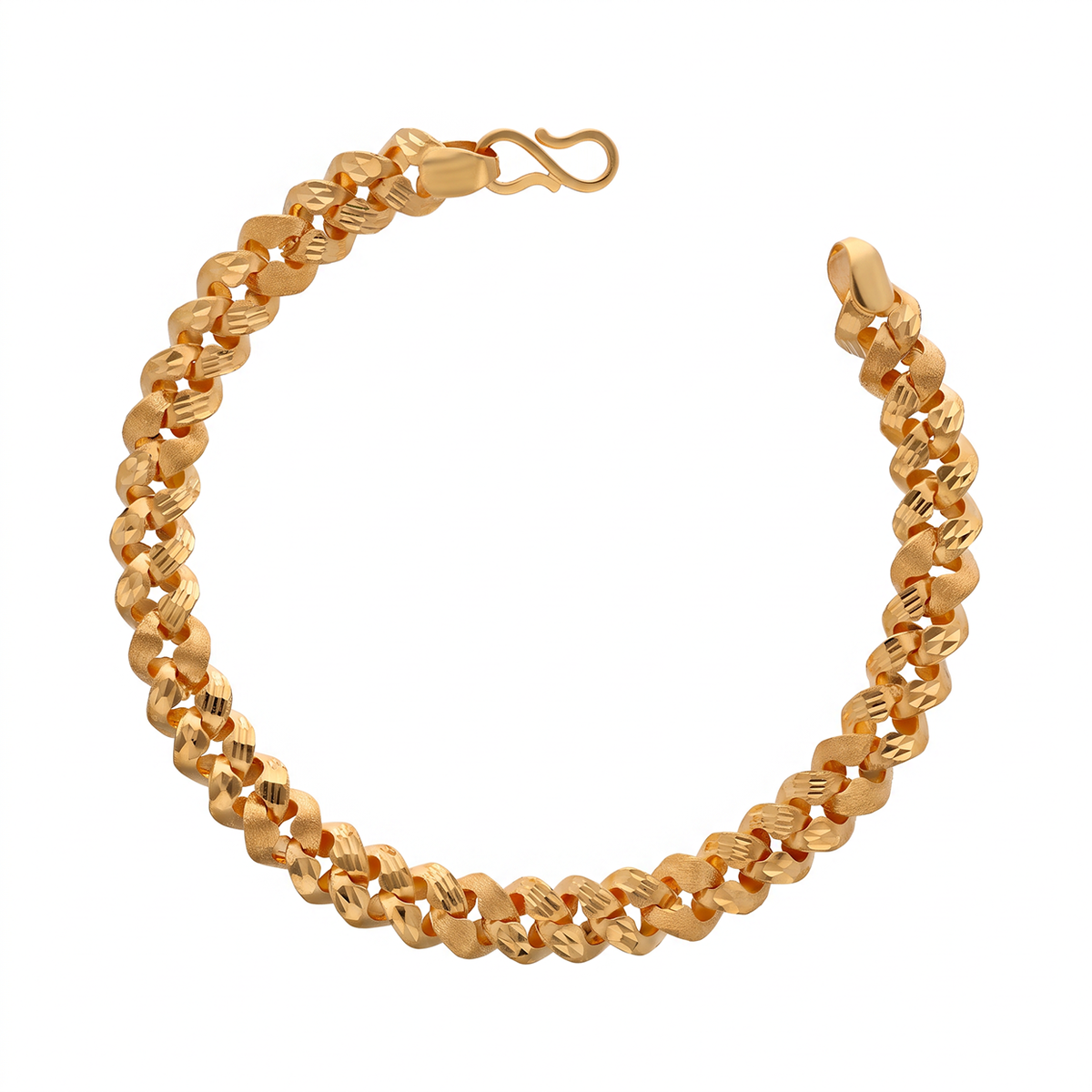 Faceted Gold Link Bracelet