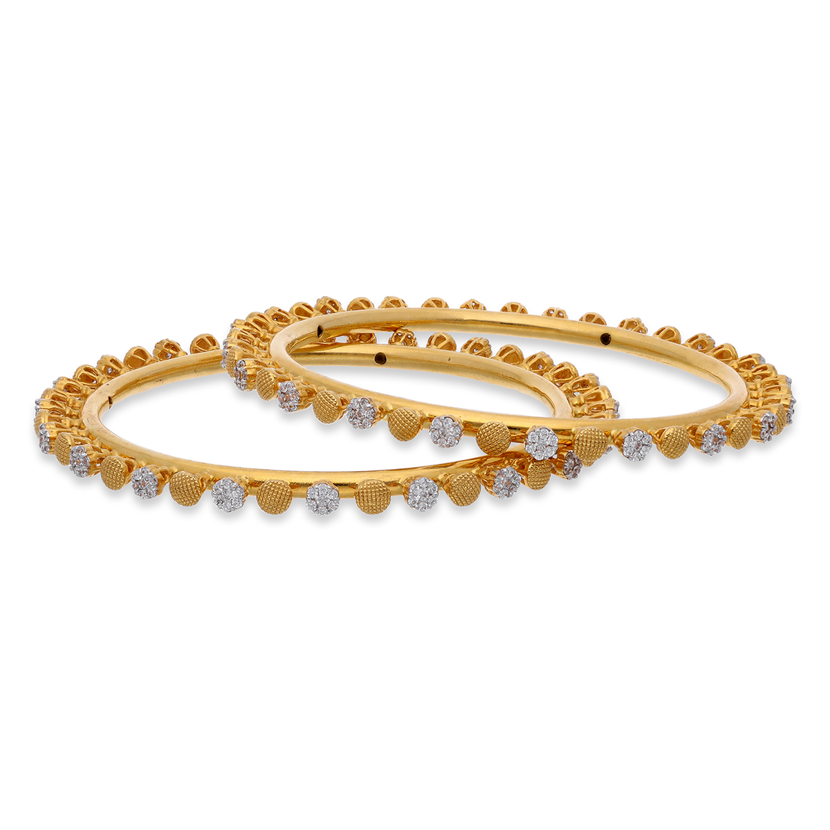 Scalloped Gold Bangles with Cutwork Detailing