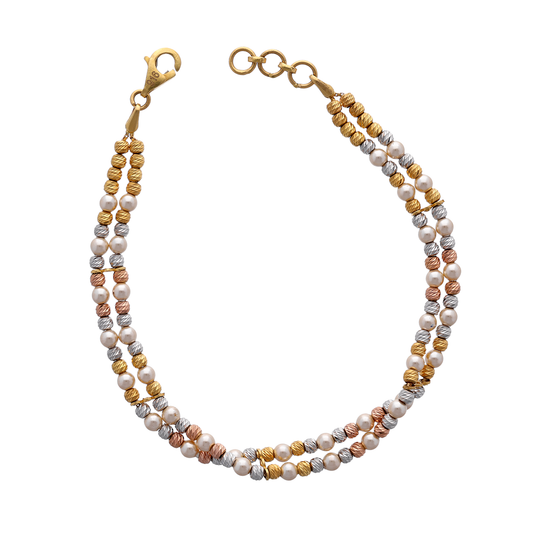 Multi-Row Beaded Gold Bracelet