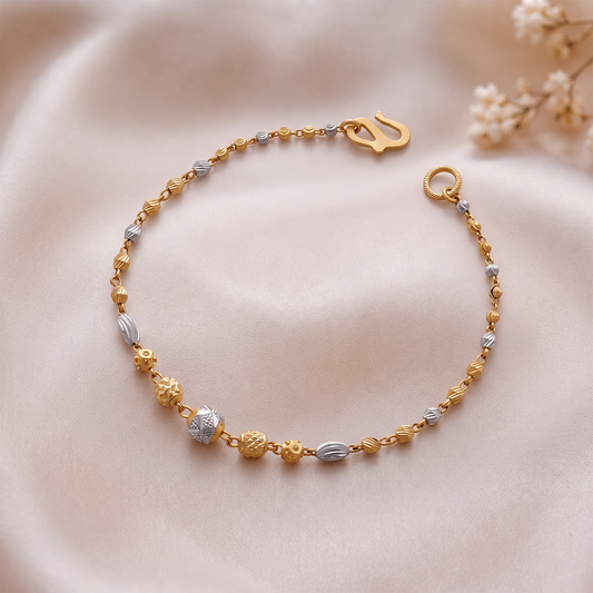 Two-Tone Gold Bead Bracelet